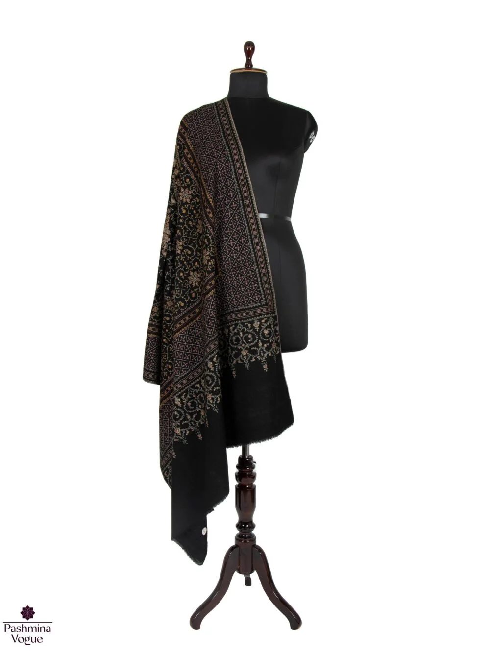 Black GI Embroidered Shawl