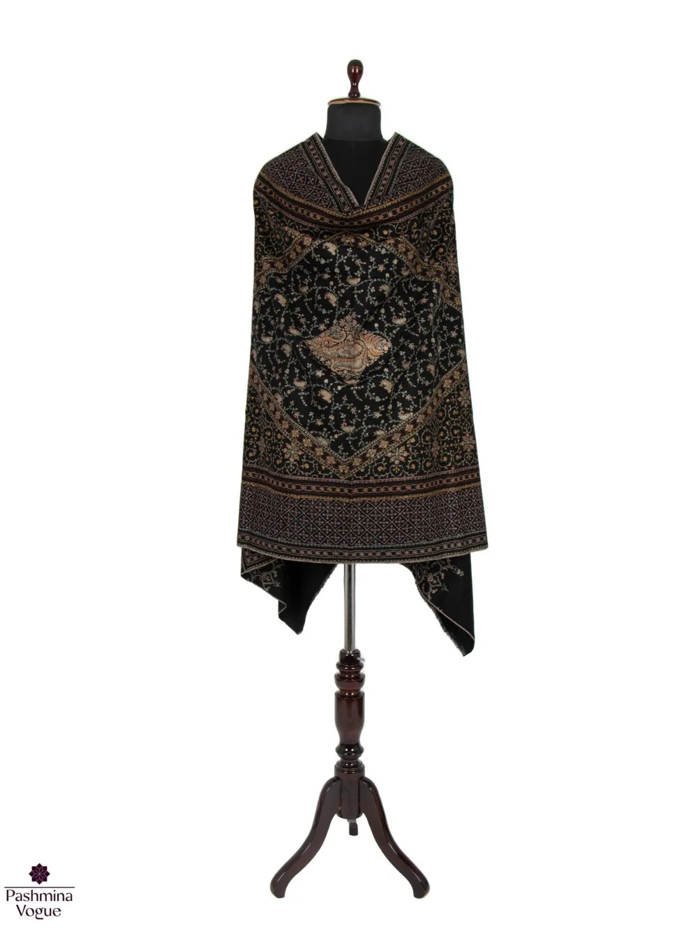 Black GI Embroidered Shawl