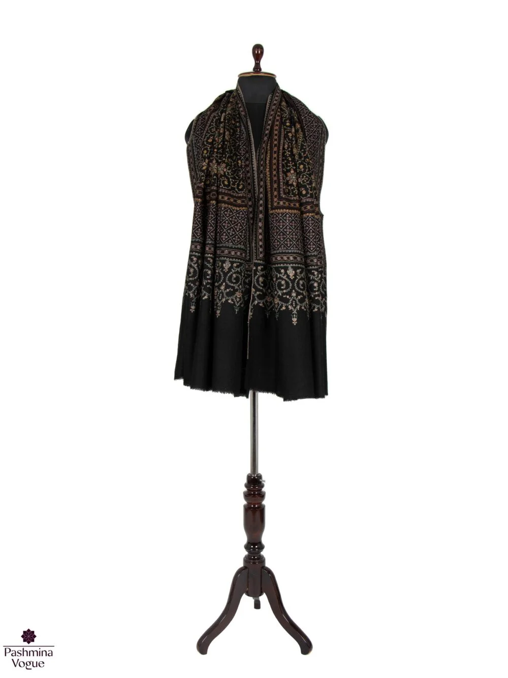 Black GI Embroidered Shawl