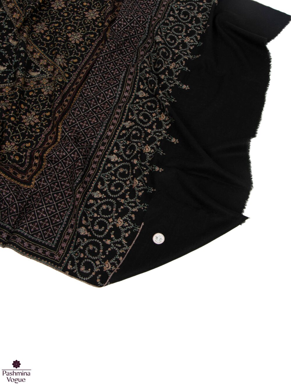 Black GI Embroidered Shawl