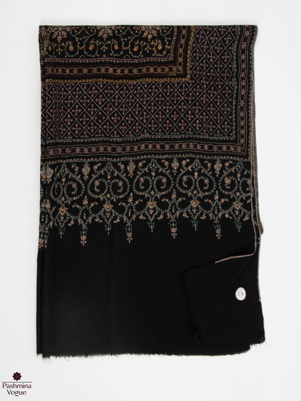 Black GI Embroidered Shawl