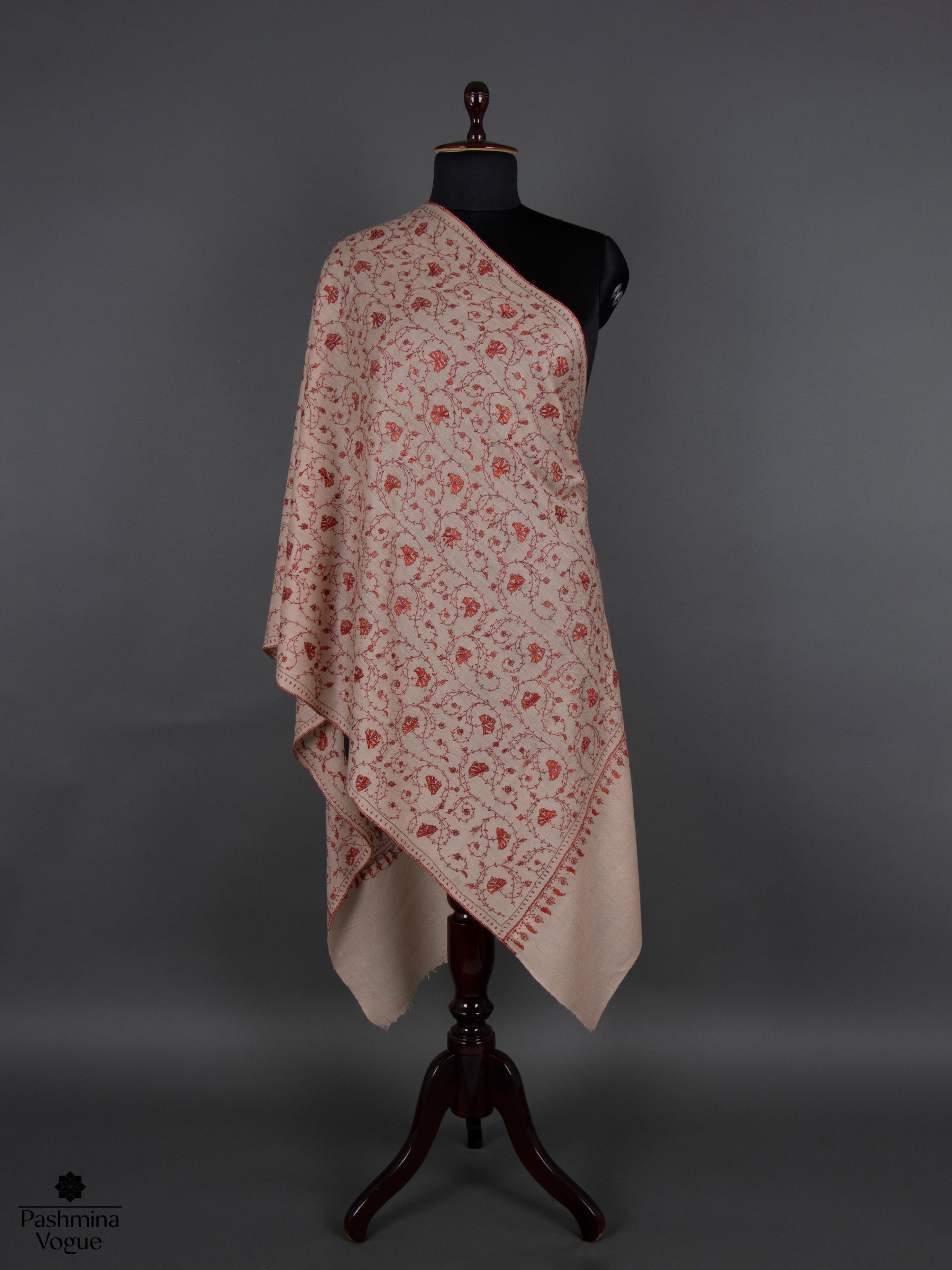 Cozy Mom Embroidered Woolen Stole- A Warm Gift for Mother