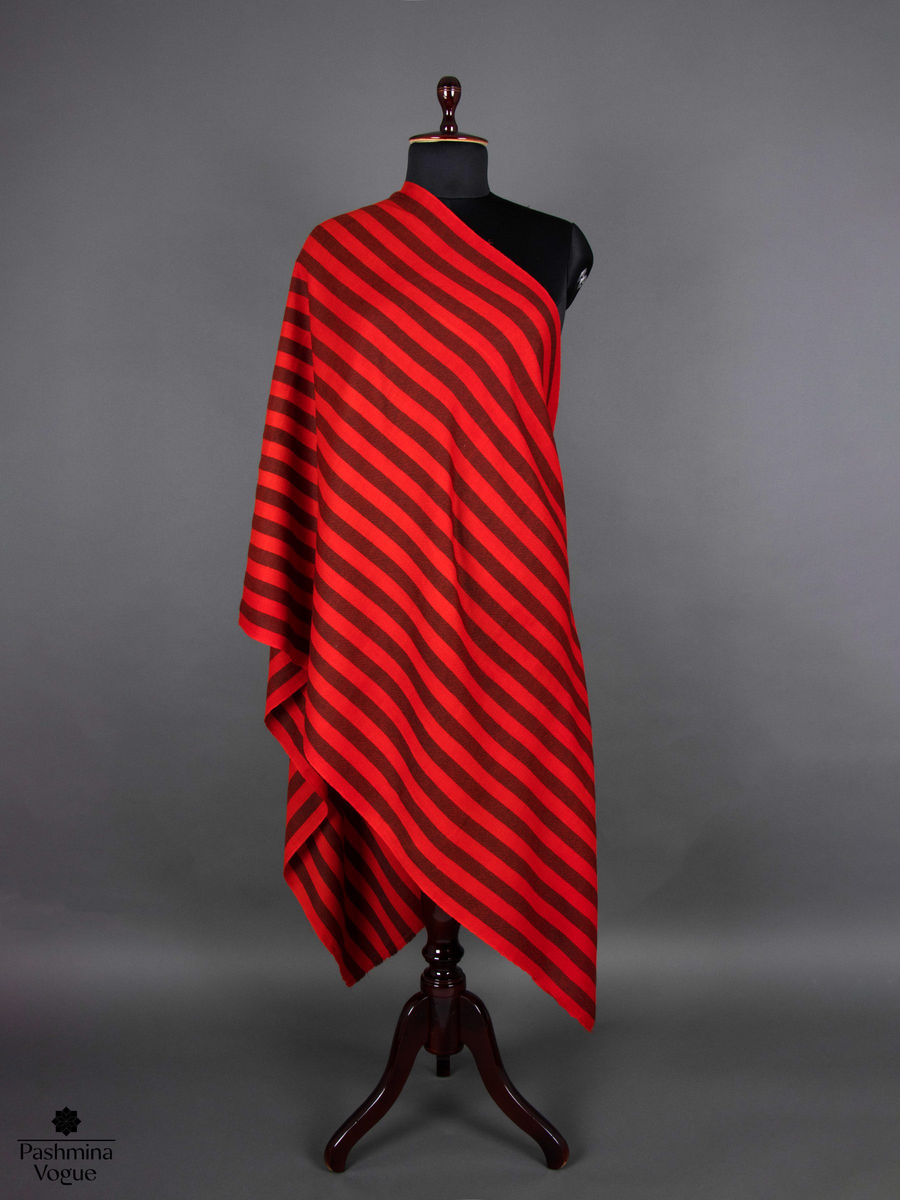 Classic Red and Black Merino Stole