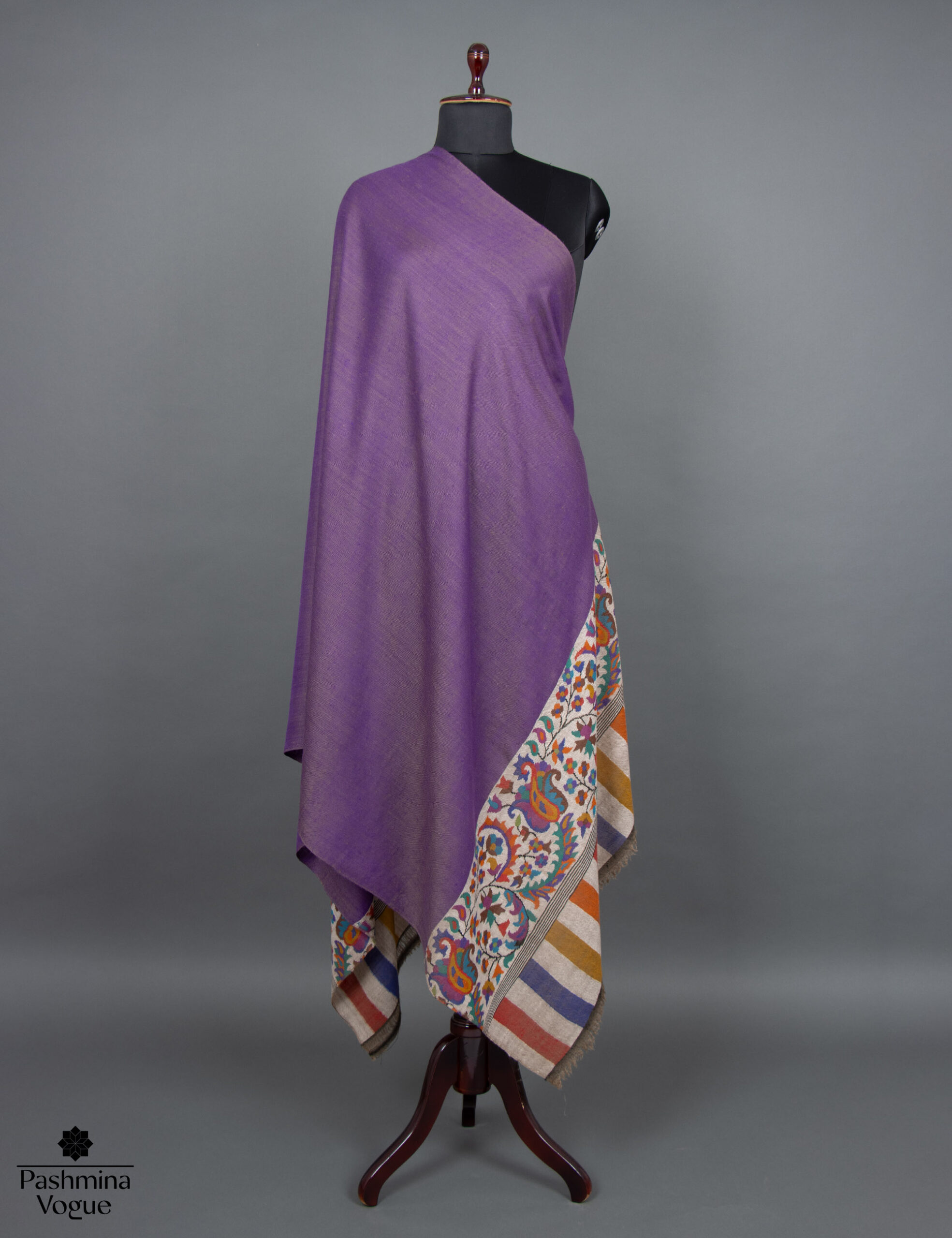 Purple Elegance Kani Pashmina Shawl