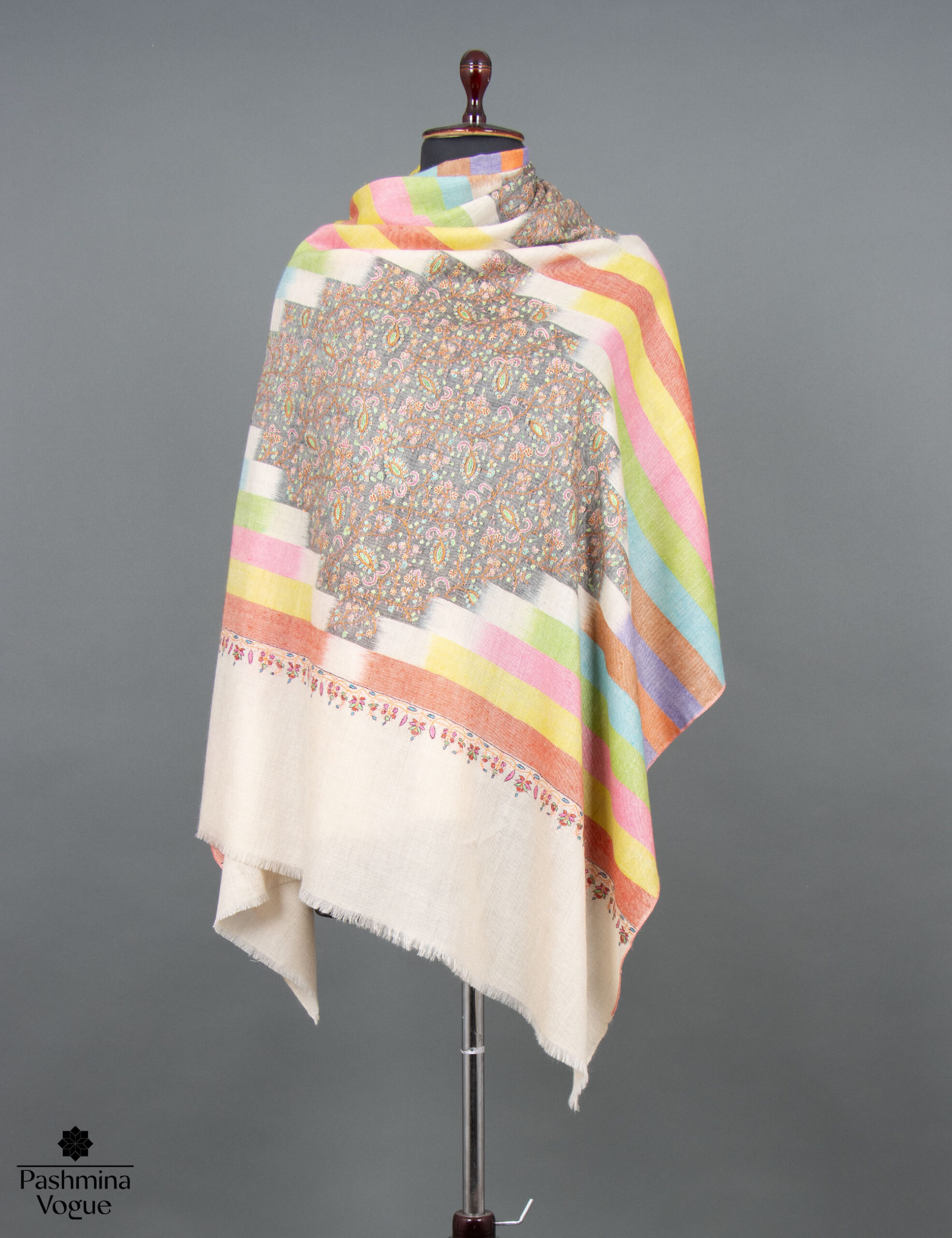 Unique Colorfull Woven and Embroidered Shawl
