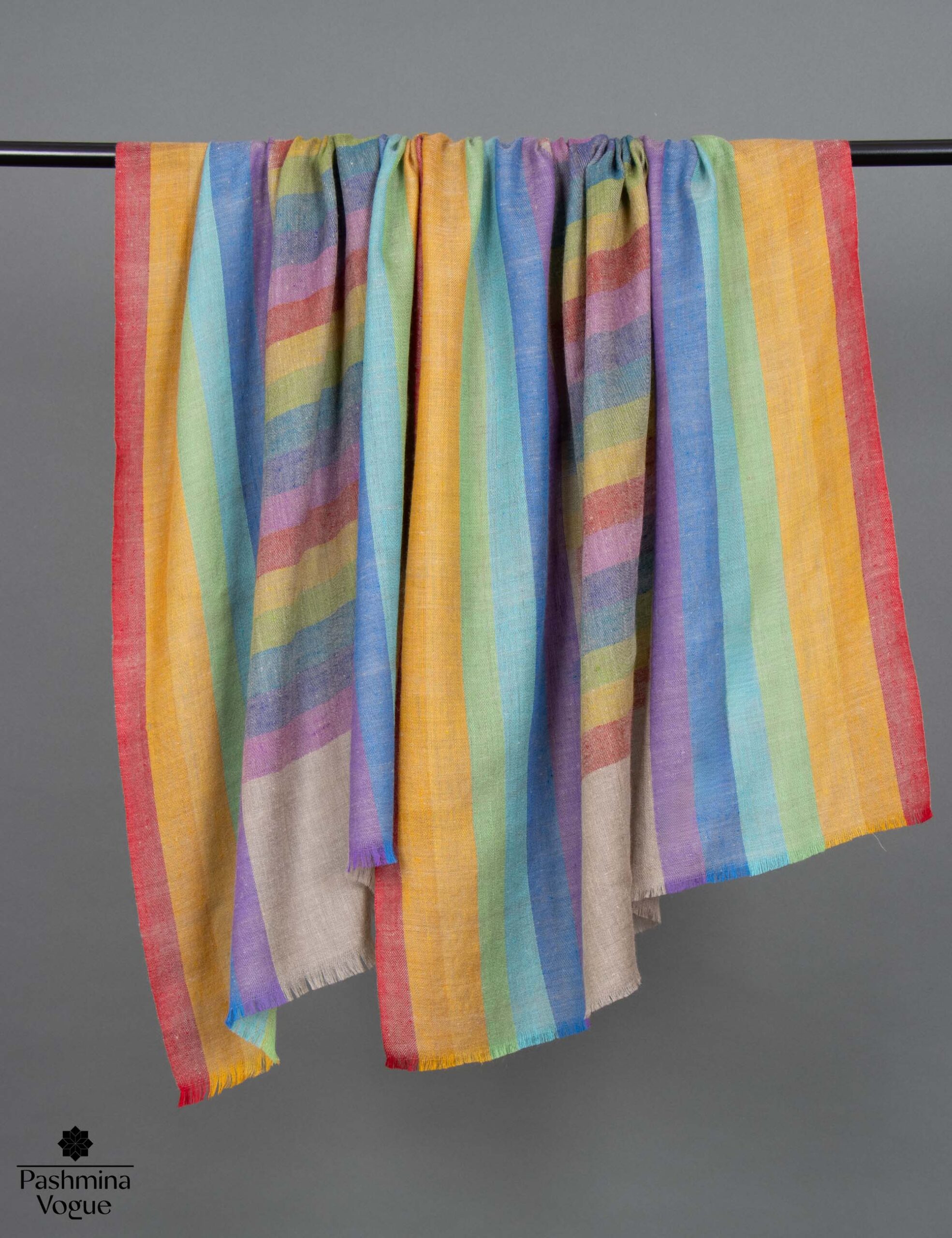 Rainbow Weave Ikat Pashmina Shawl