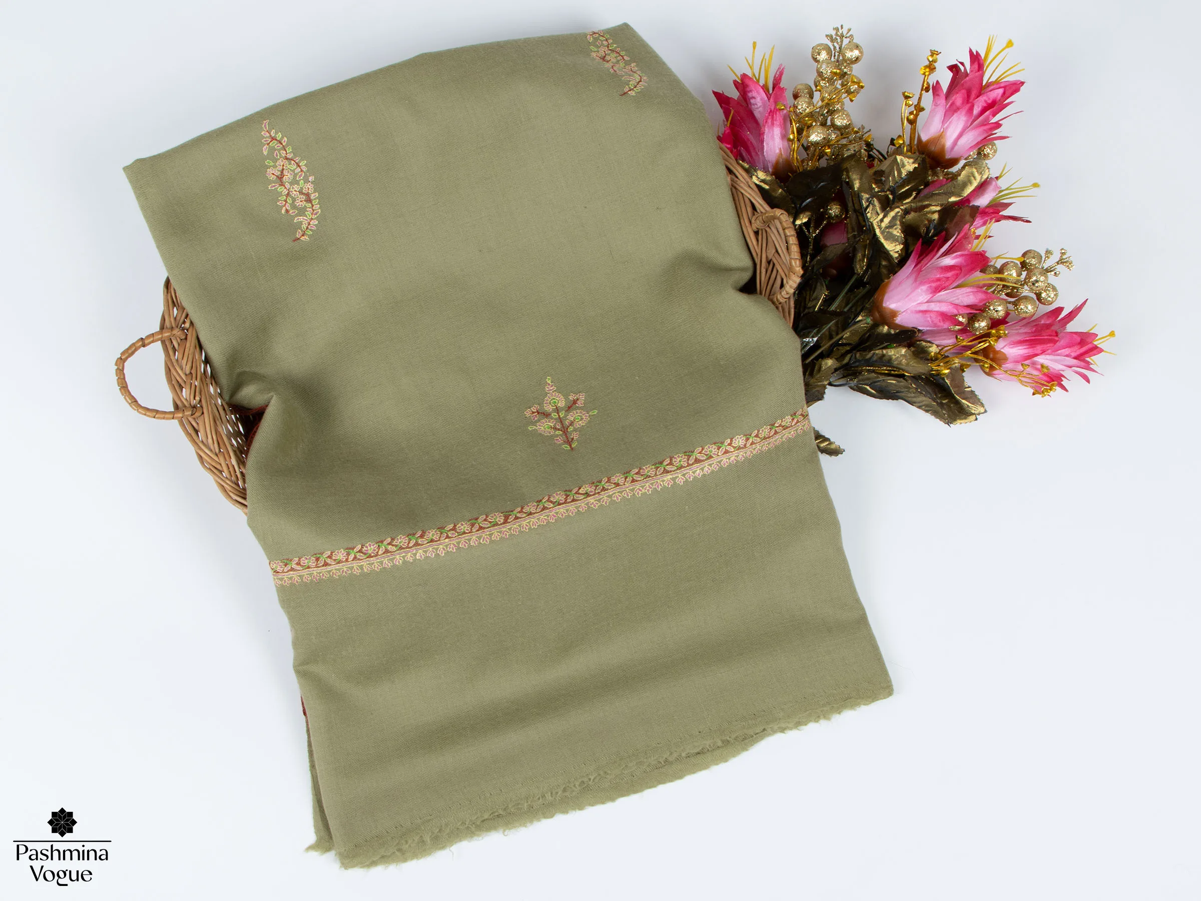 beige shawl look