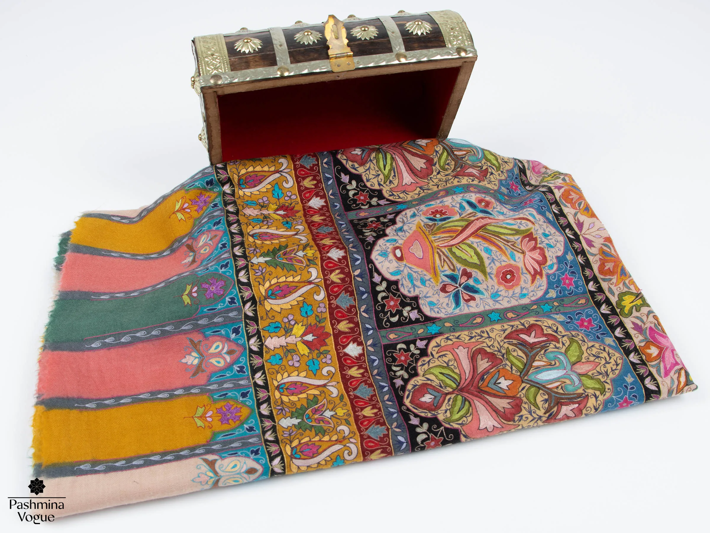 Kalamkari Handloom Pashmina Shawl