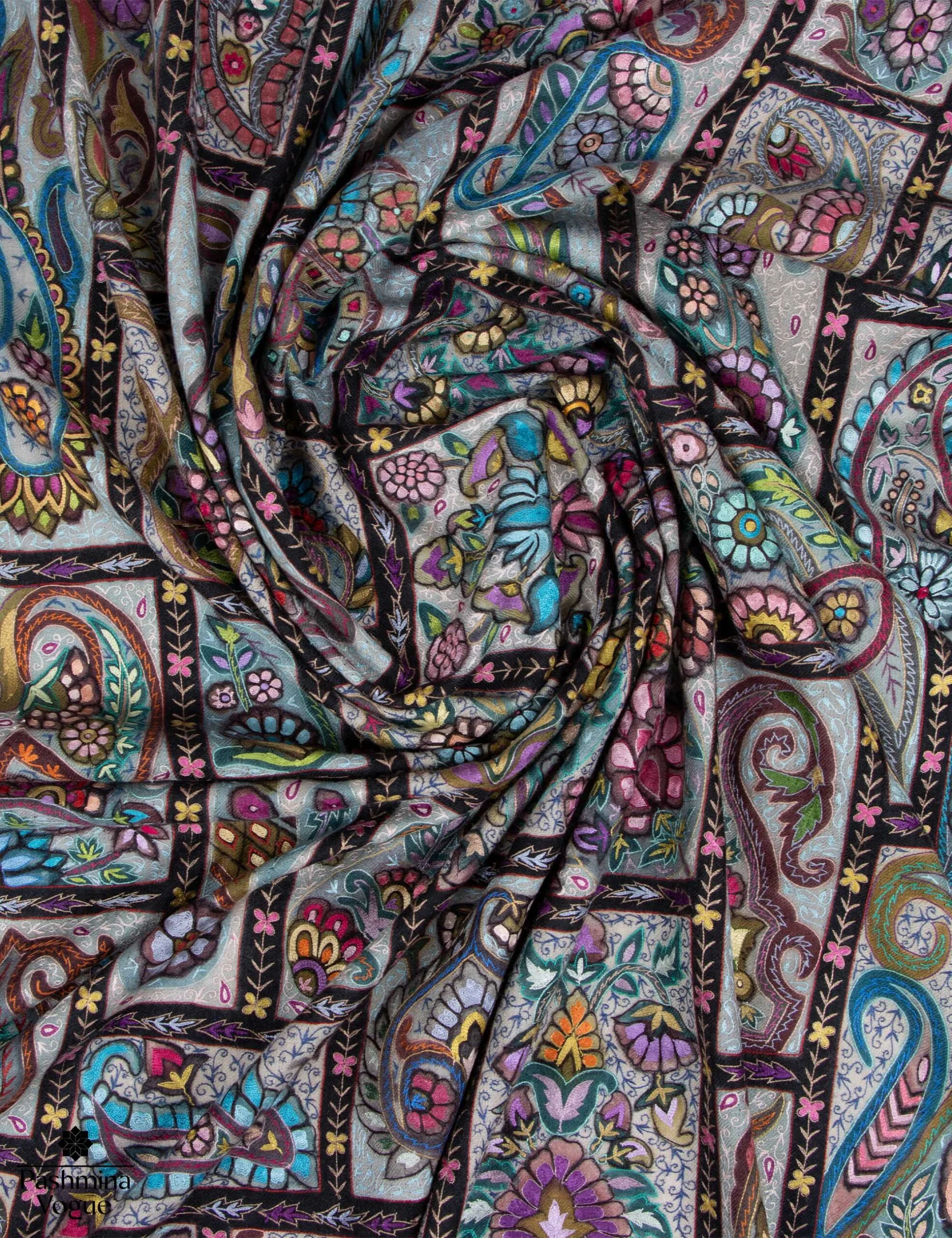 Vintage Flora Kalamkari Pashmina Shawl