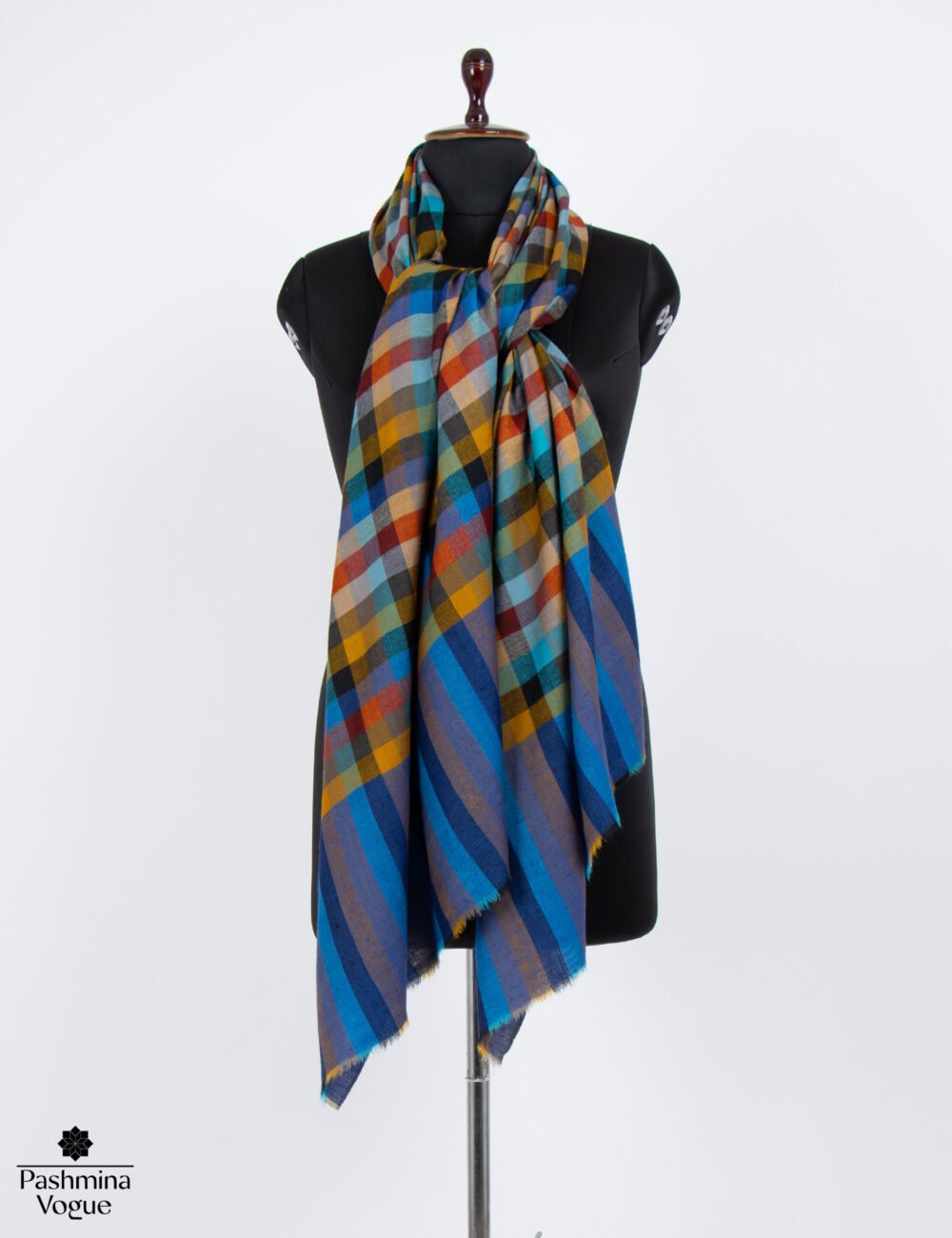 Timeless Checkered Pashmina Shawl