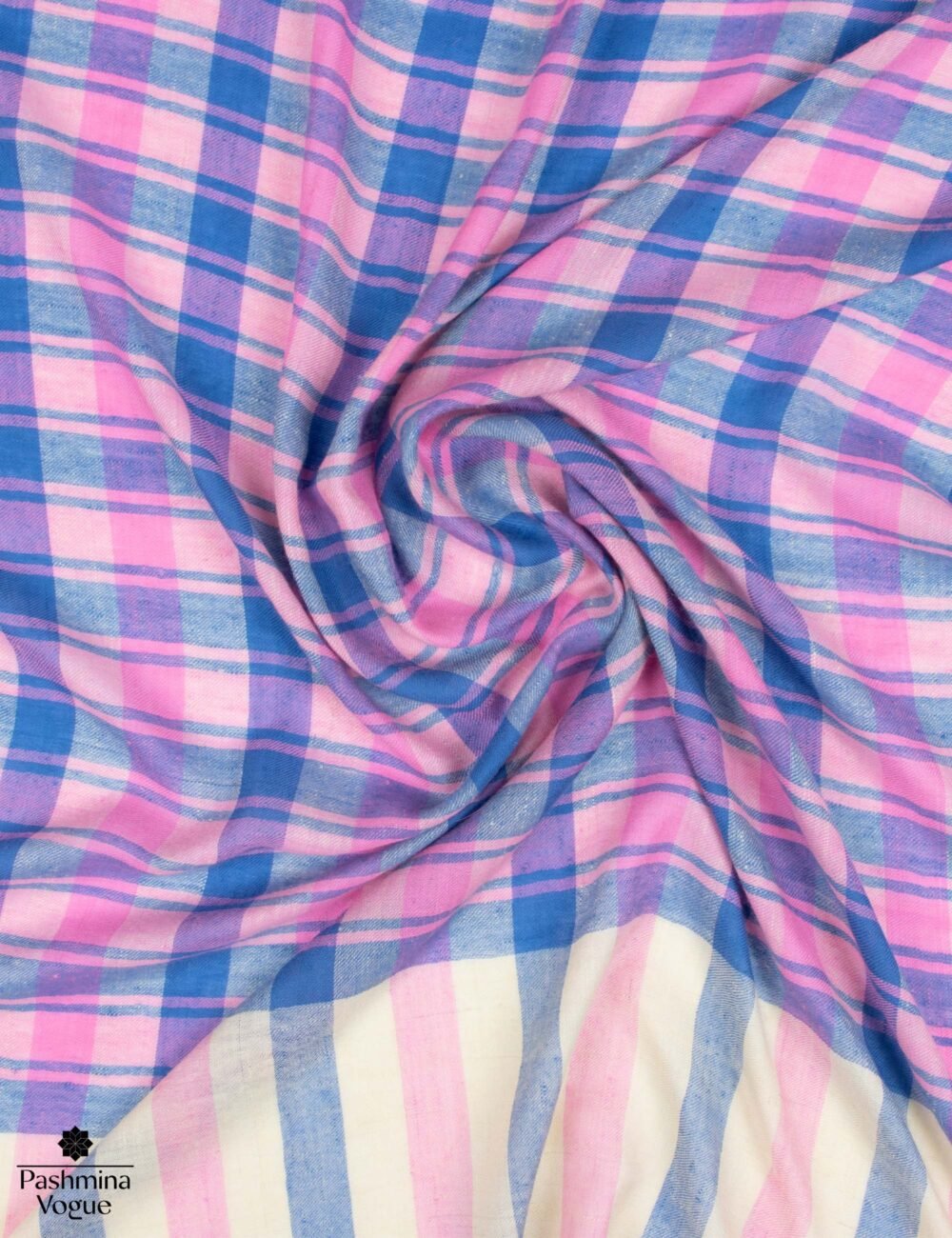 Dusky Rose Check Pashmina Shawl