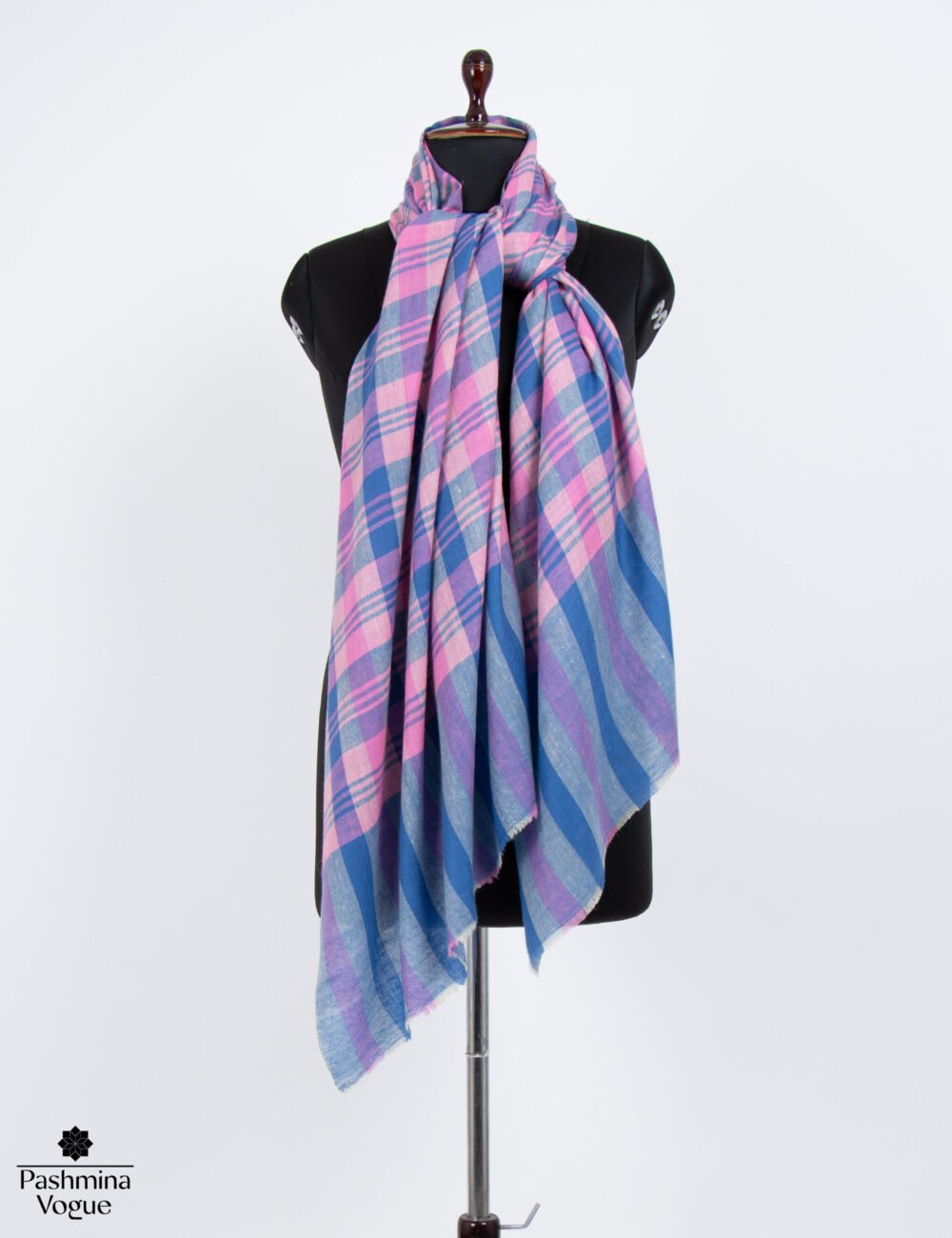 Pink and Blue Pashmina Shawl