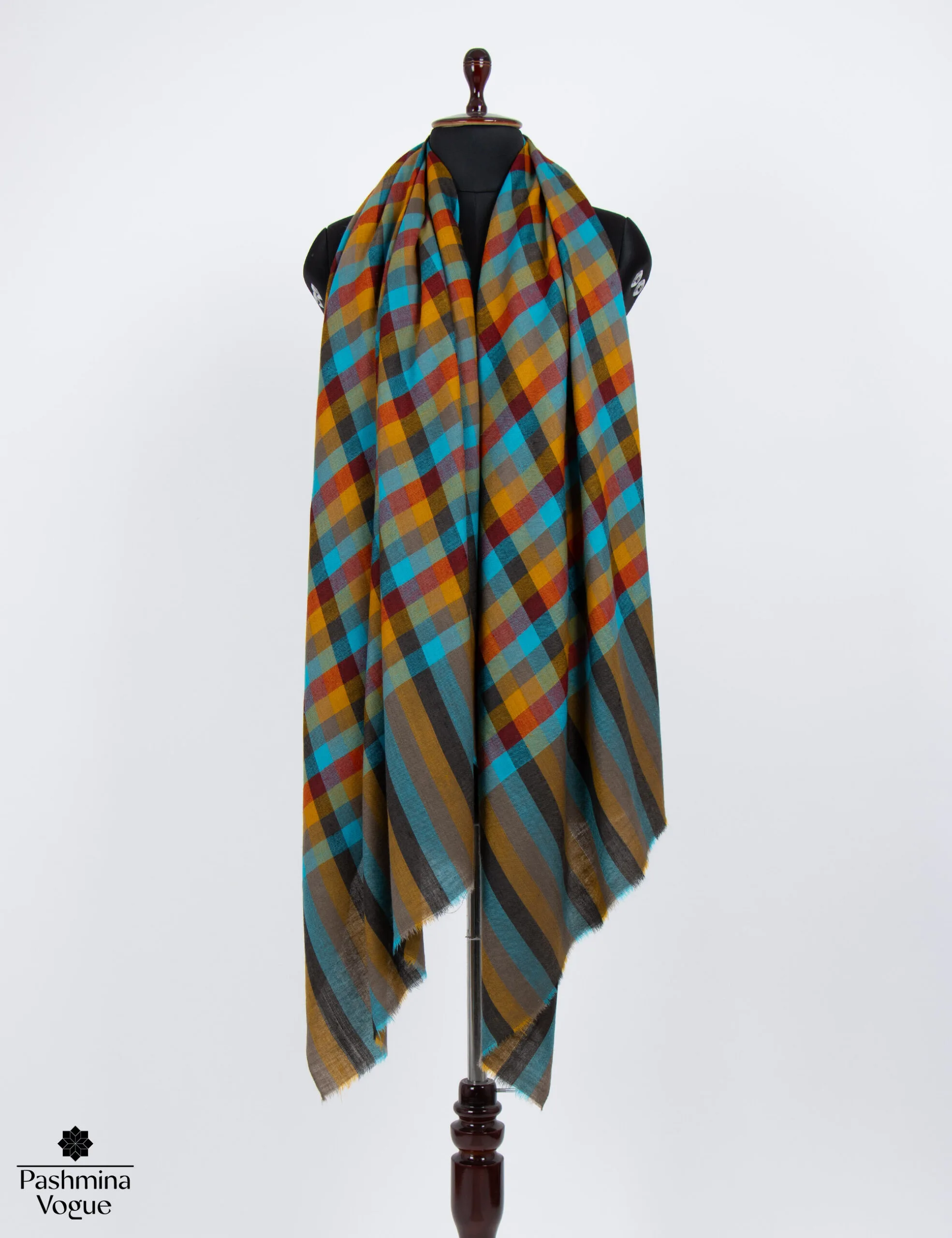 Regal Plaid Pashmina Shawl