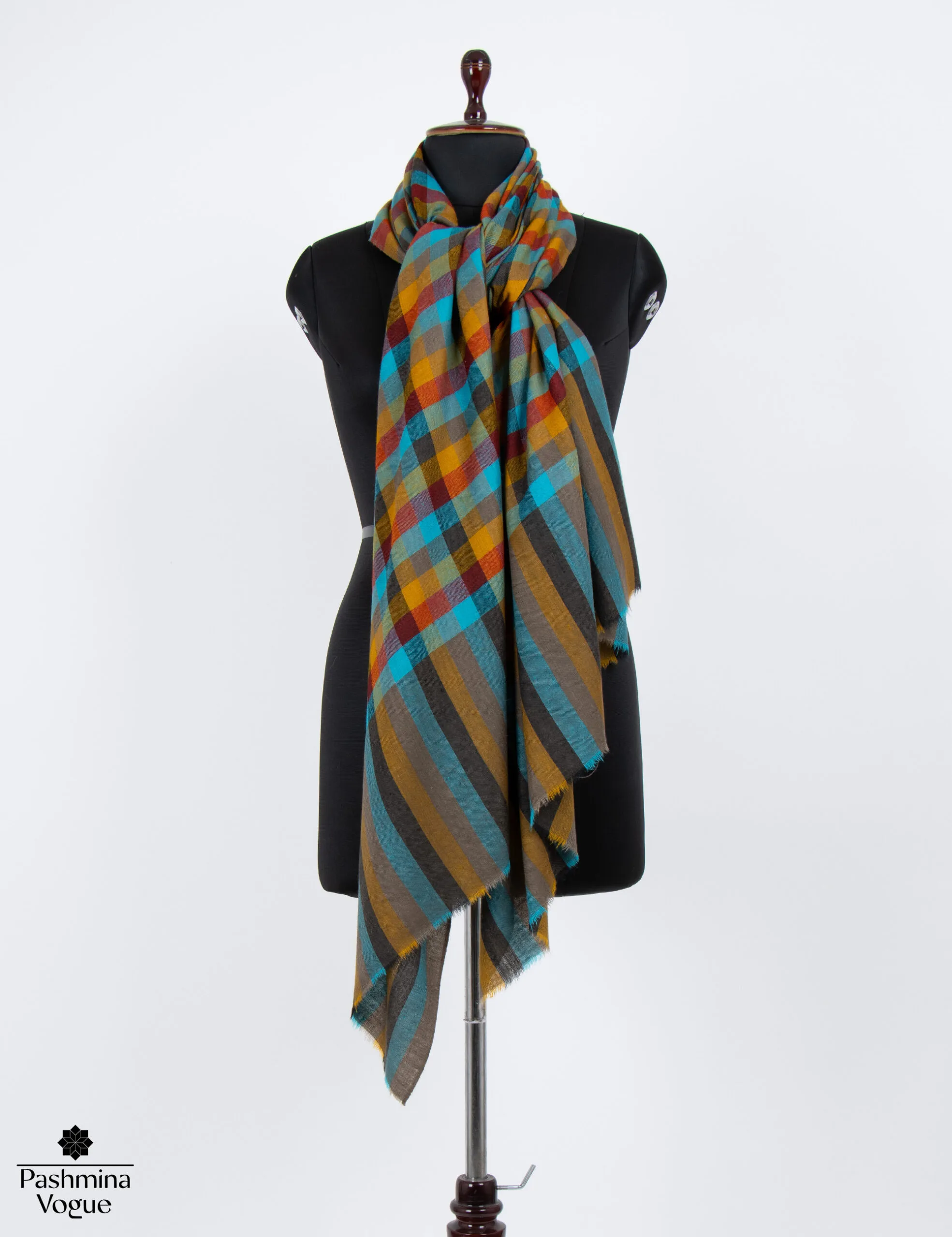 Regal Plaid Pashmina Shawl