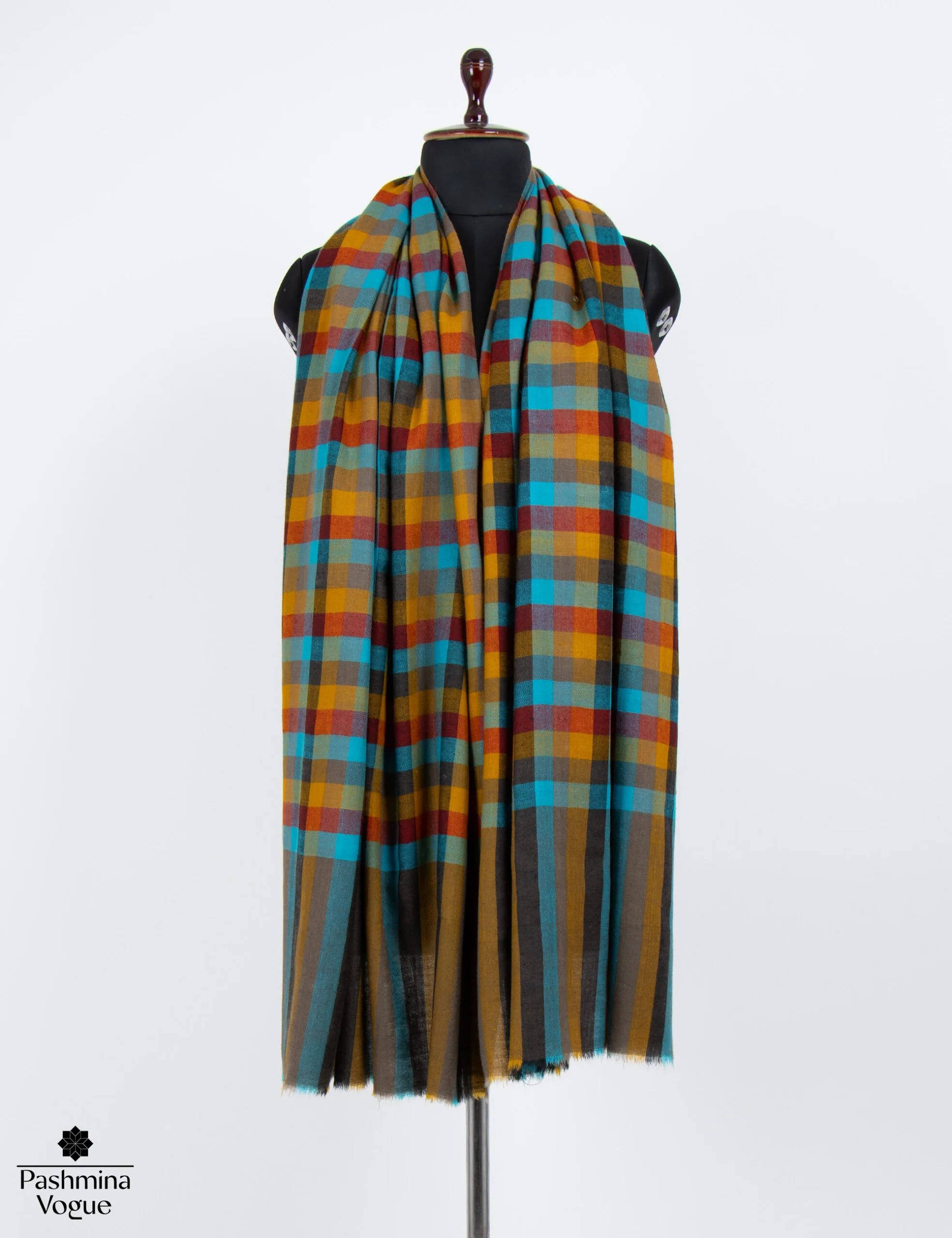 Regal Plaid Pashmina Shawl