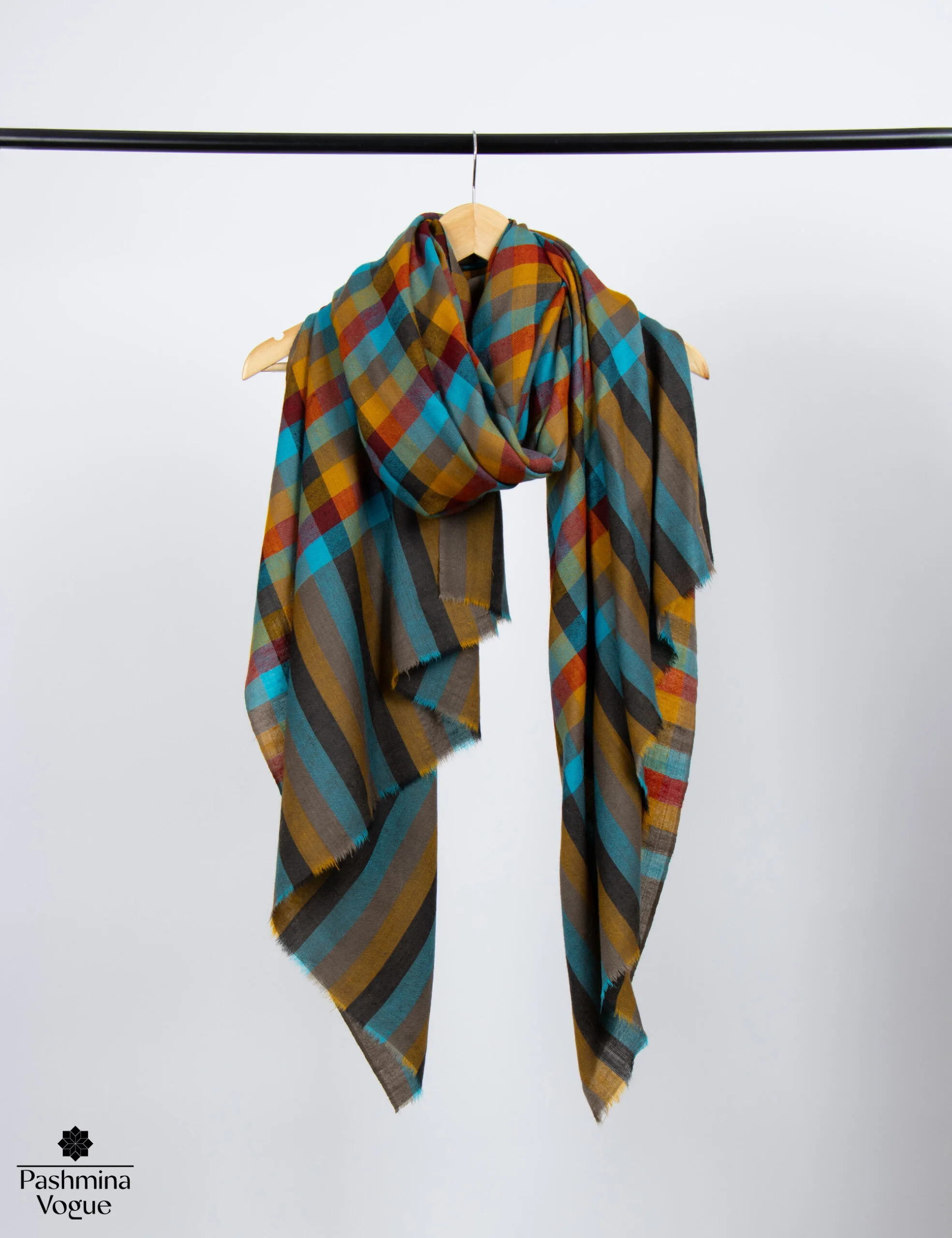 Regal Plaid Pashmina Shawl