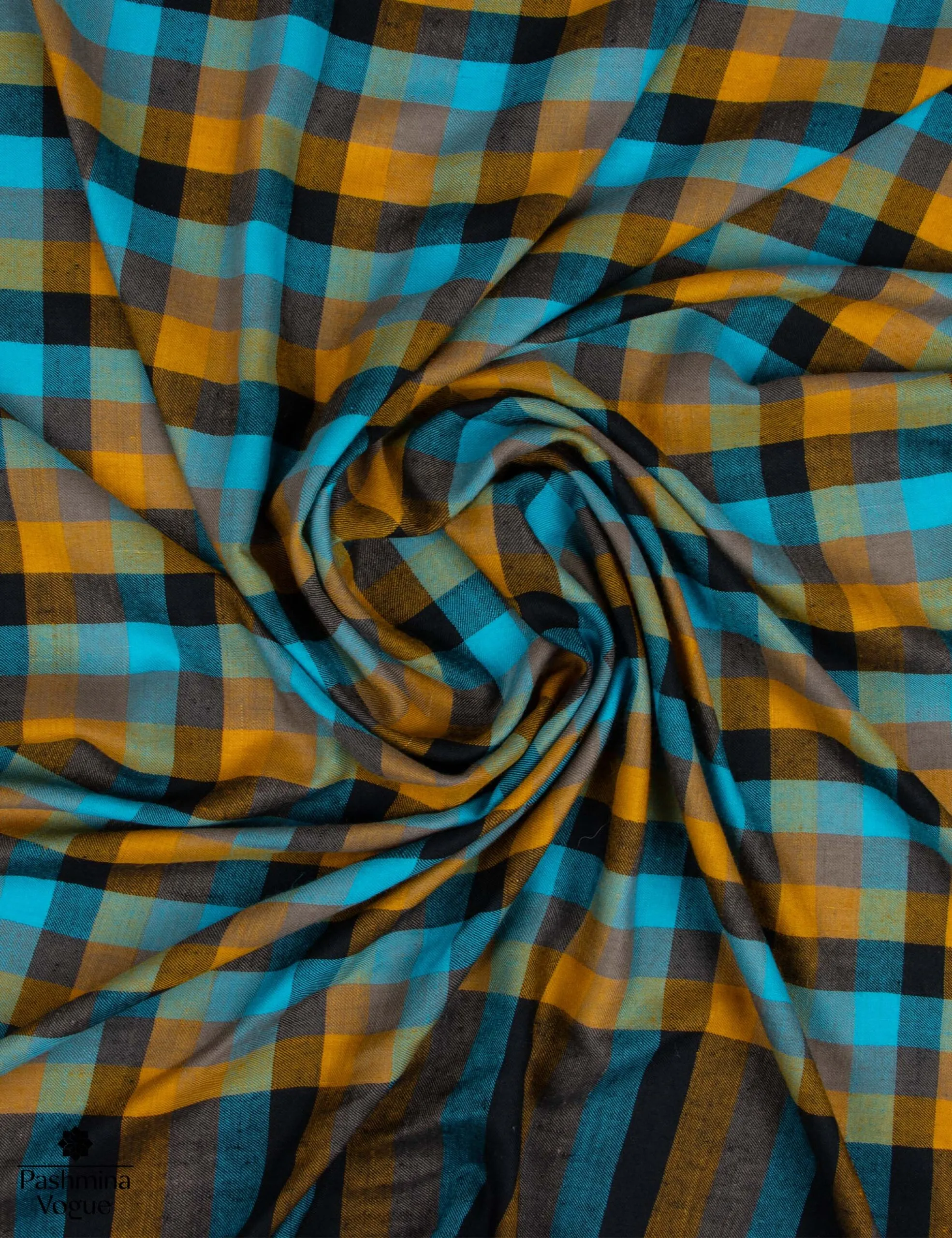 Peacock Checkered Pashmina Shawl