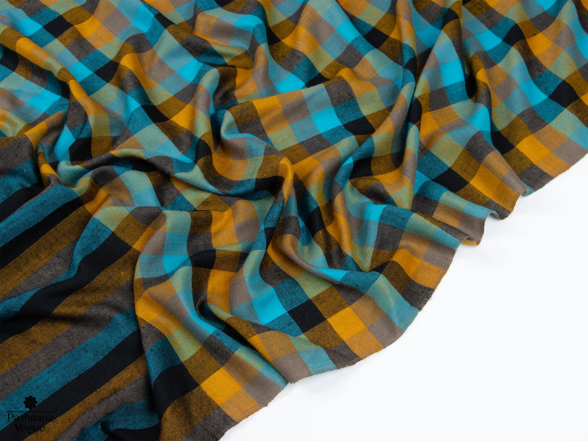 Peacock Checkered Pashmina Shawl