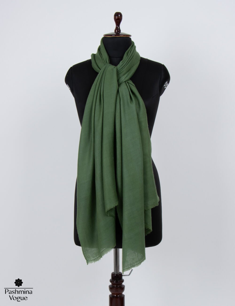 Grey Asparagus Solid Pashmina