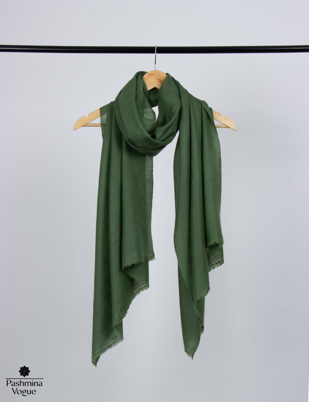 Grey Asparagus Solid Pashmina