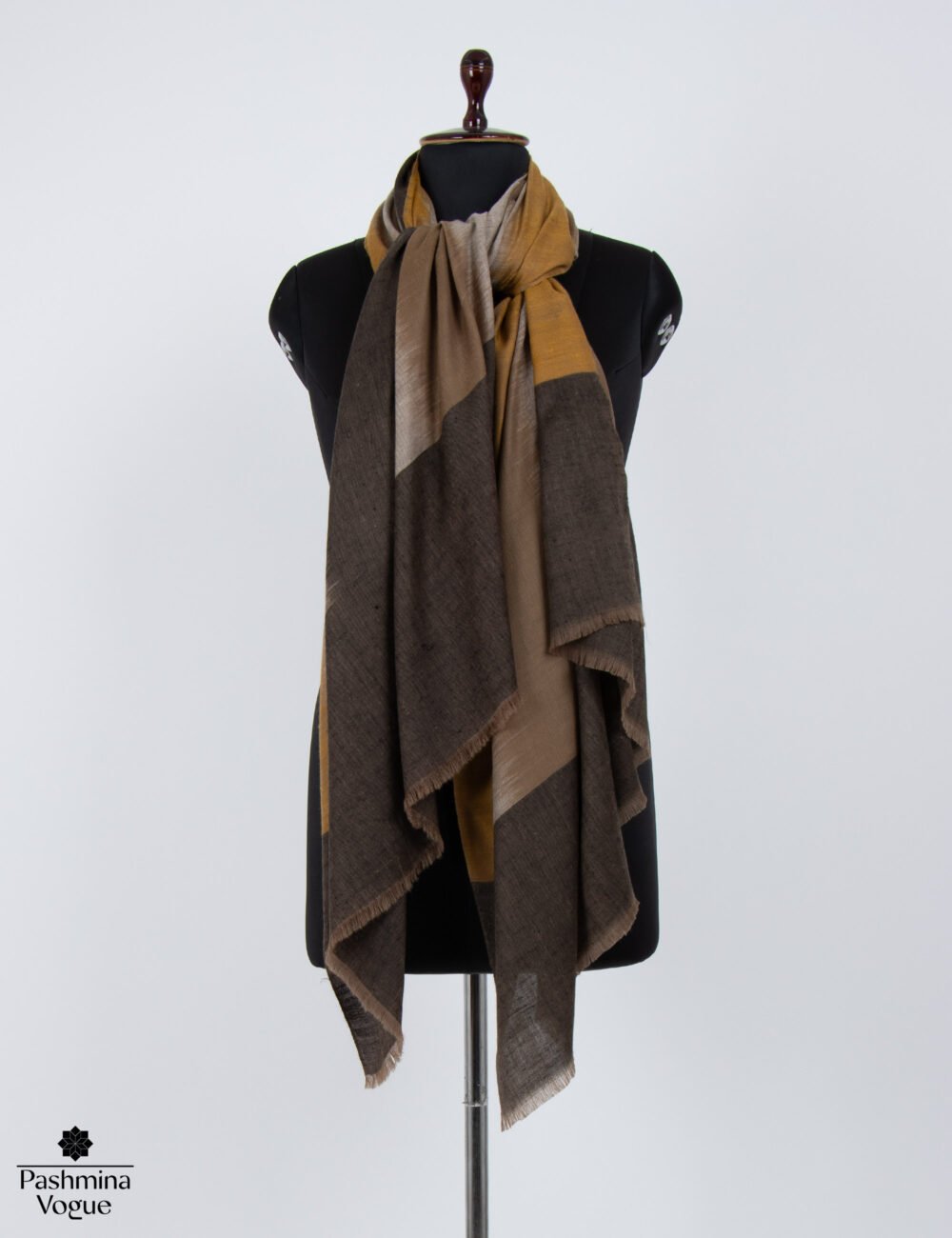 The Beige Brown Ikat Pashmina Shawl