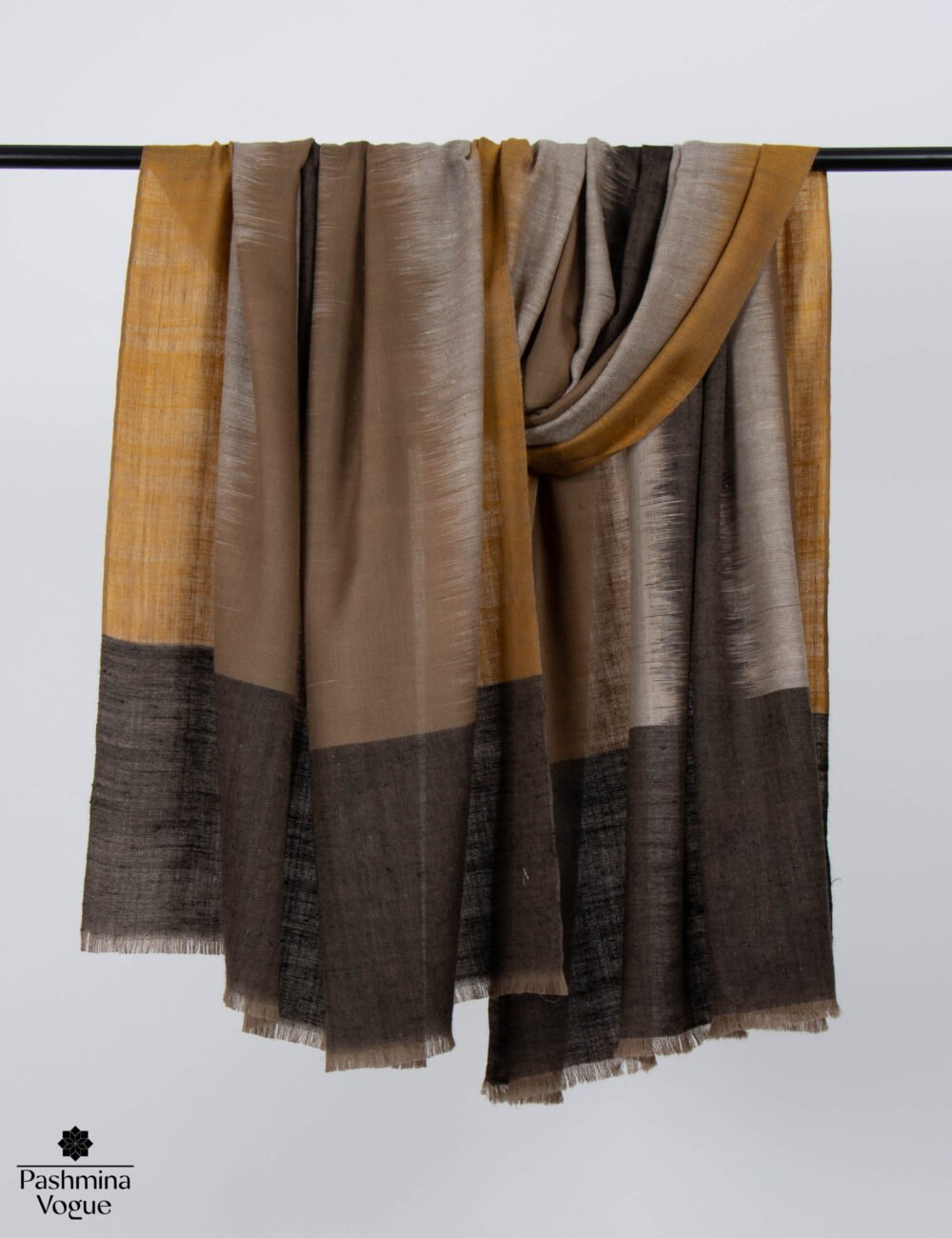 The Beige Brown Ikat Pashmina Shawl