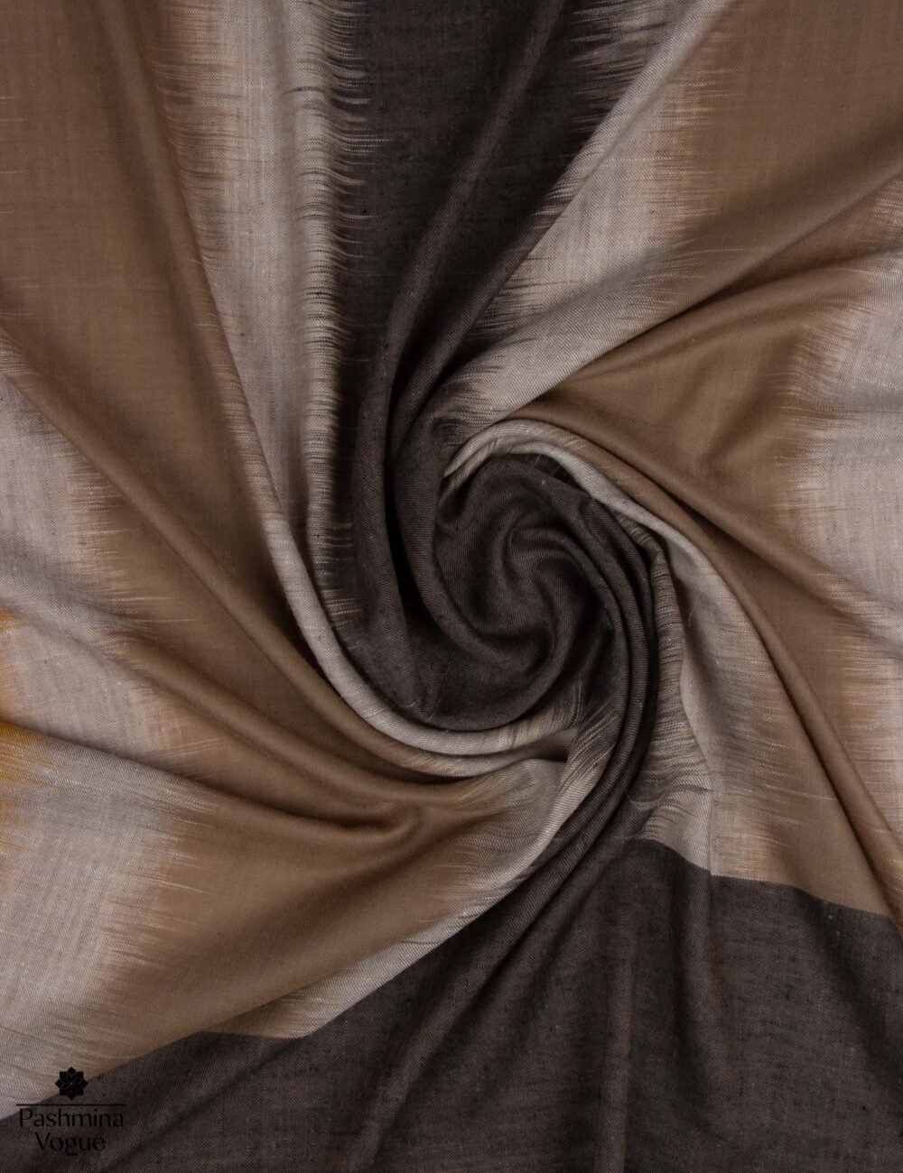 The Beige Brown Ikat Pashmina Shawl