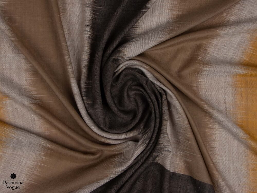 The Beige Brown Ikat Pashmina Shawl