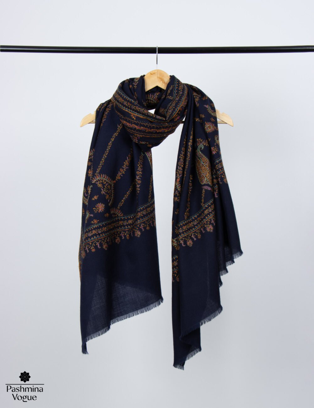 Merino Black Jaali Shawl