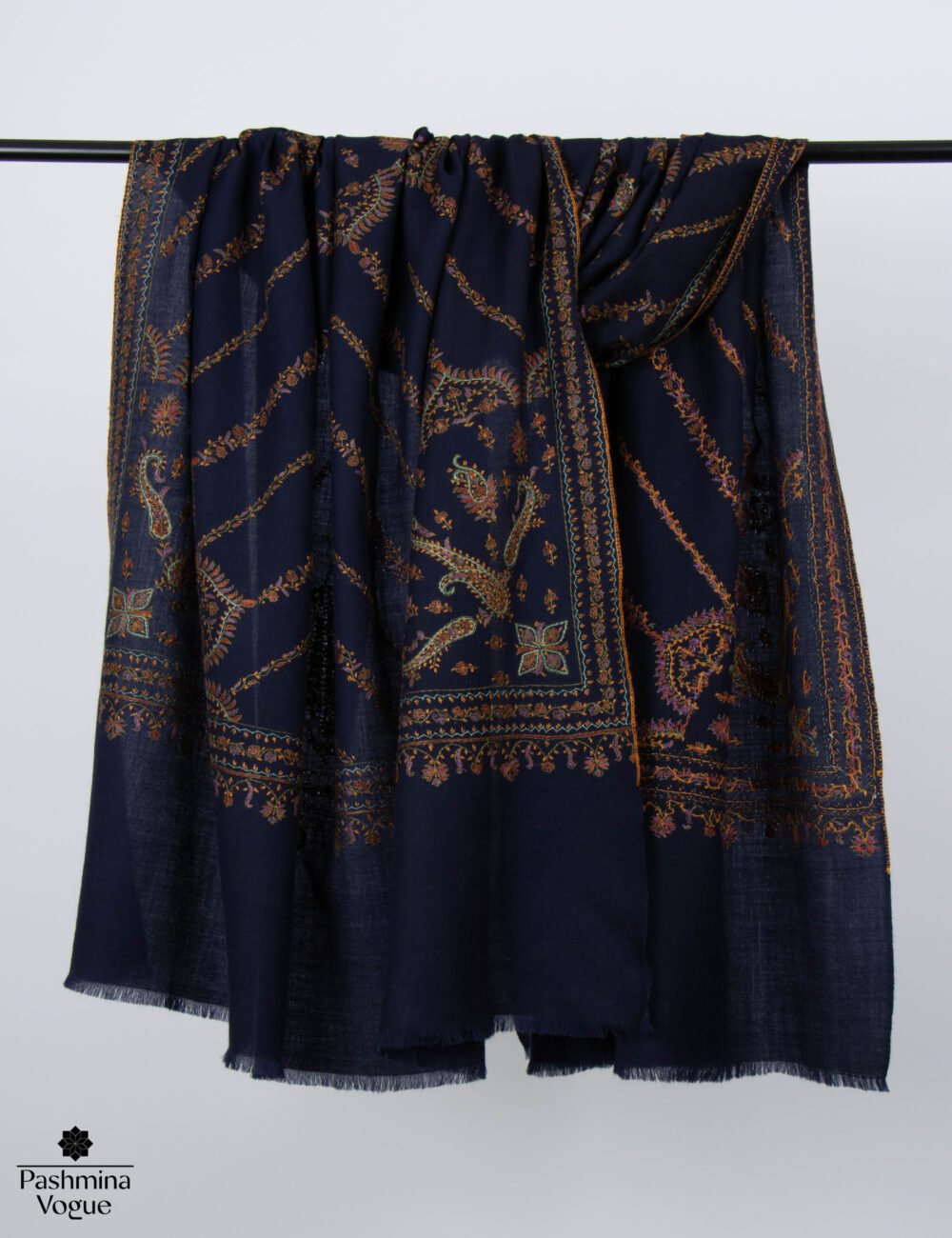 Merino Black Jaali Shawl