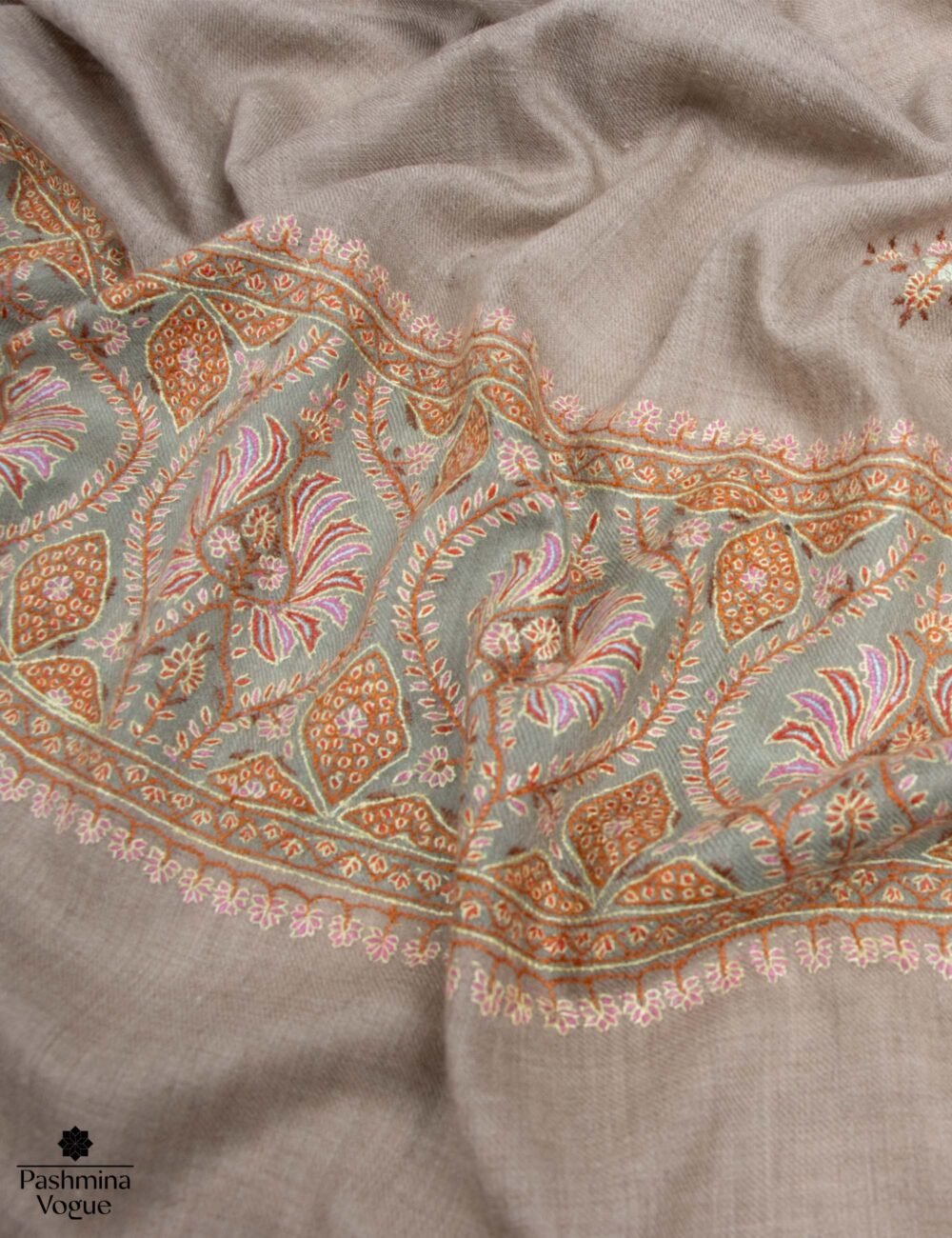 Beige Green Pashmina Shawl