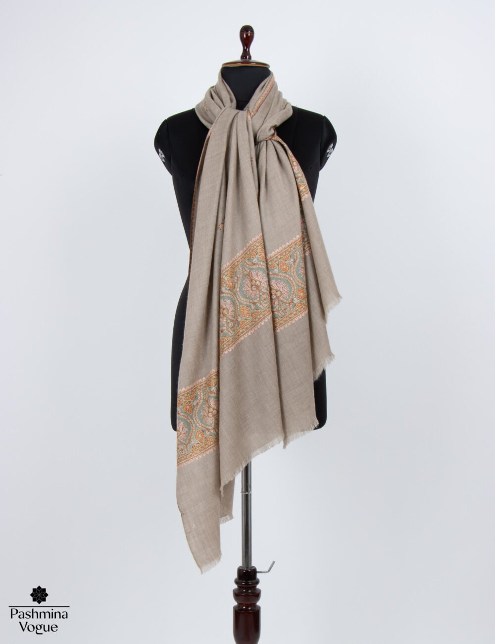 Beige Green Pashmina Shawl