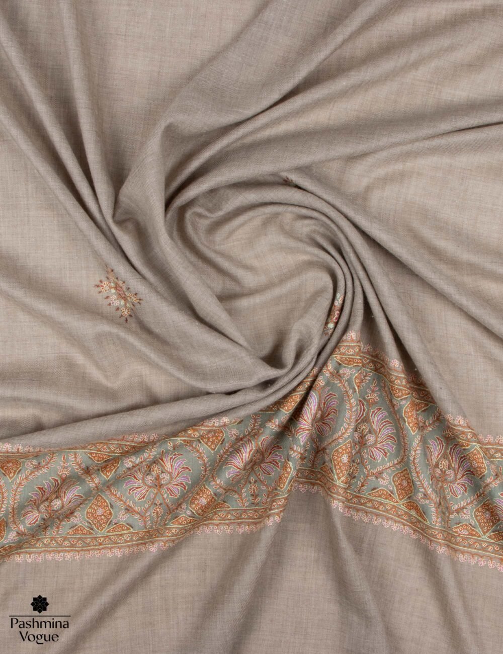 Beige Green Pashmina Shawl