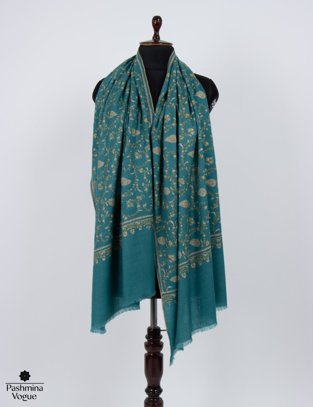 Dark Green Blue Pashmina Wrap