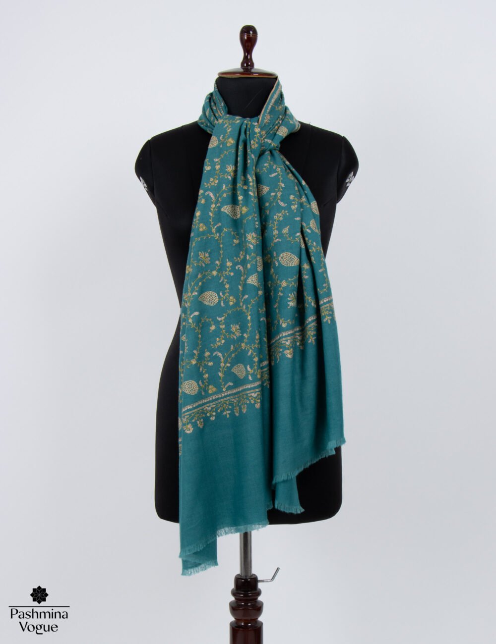 Dark Green Blue Pashmina Wrap