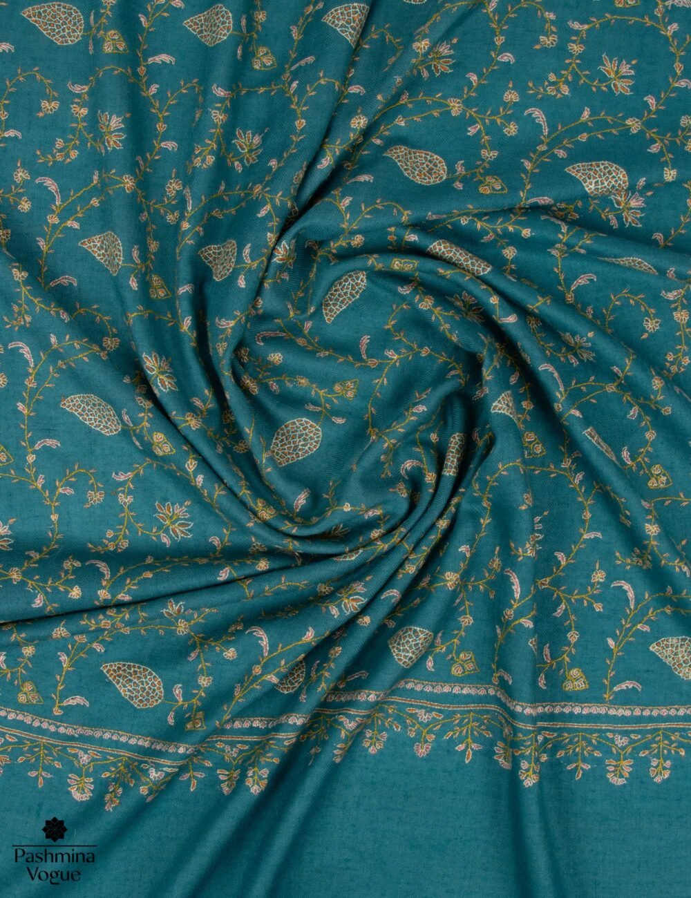 Dark Green Blue Pashmina Wrap