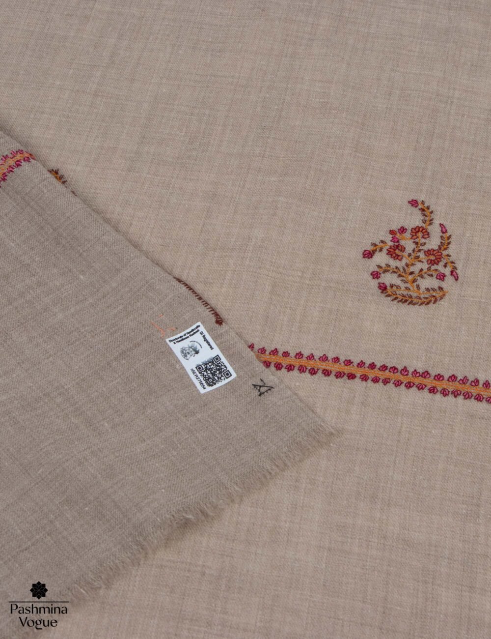 Certified Embroidered Pashmina Wrap