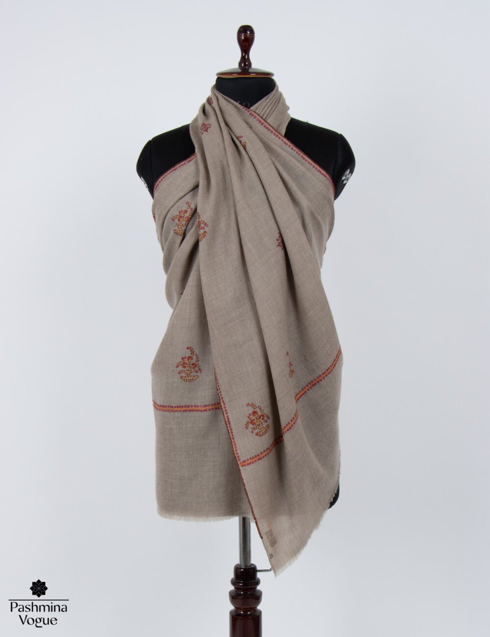 Certified Embroidered Pashmina Wrap