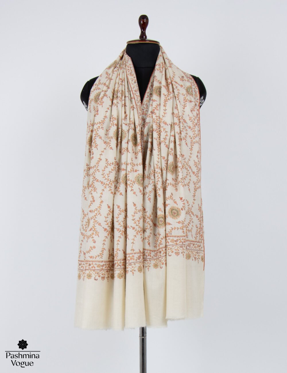 Ivory Jaal Pashmina Shawl