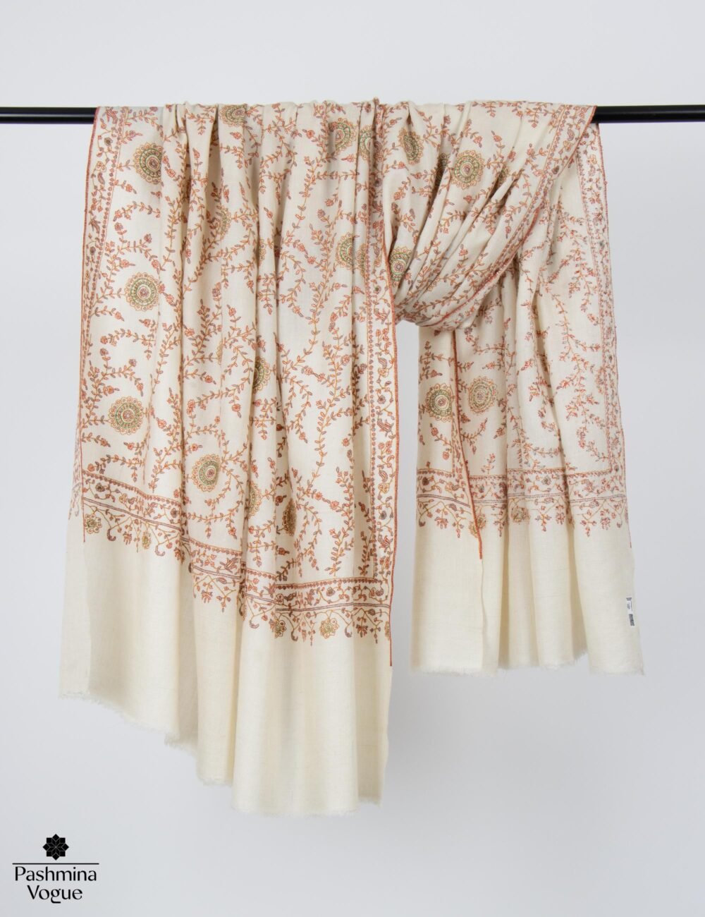 Ivory Jaal Pashmina Shawl