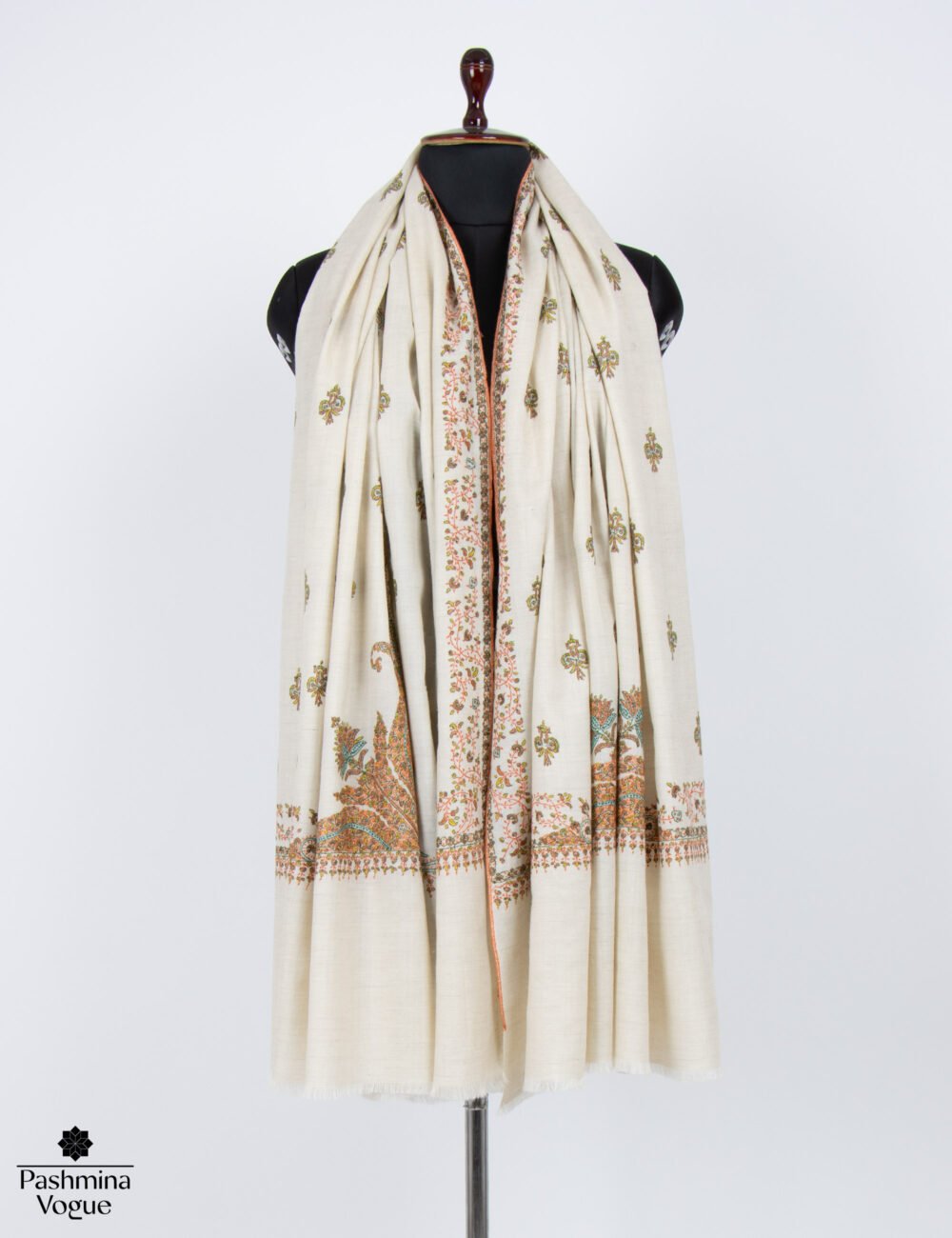 Antique White Ivory Pashmina Shawl