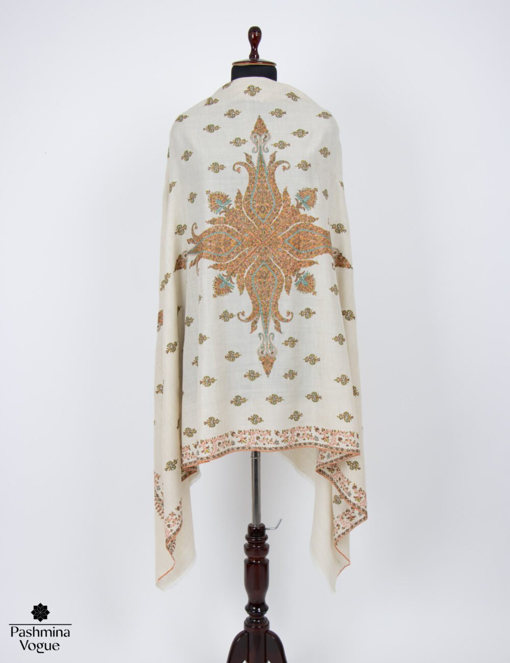 Antique White Ivory Pashmina Shawl