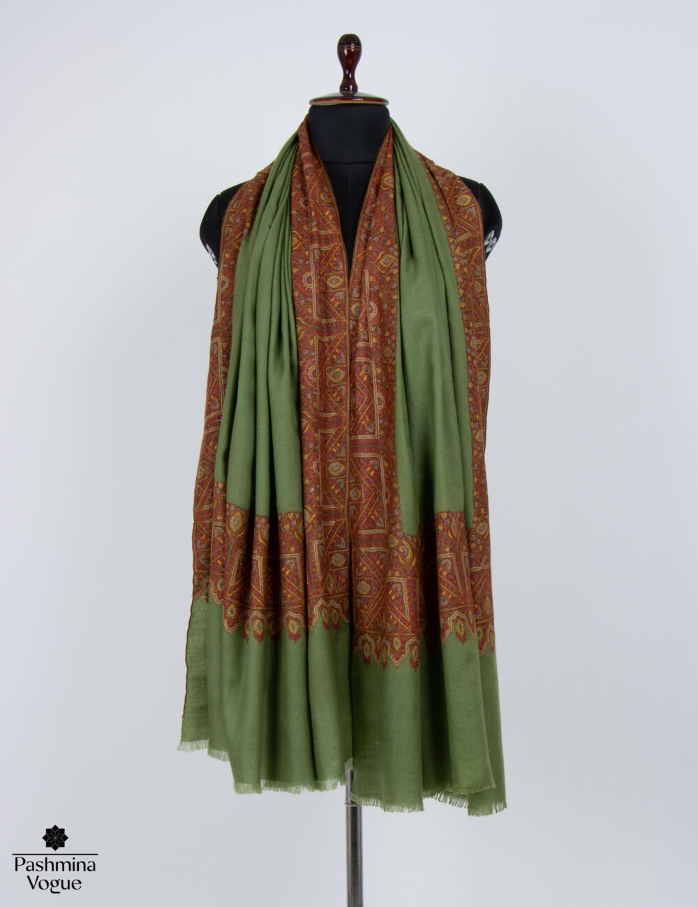 Royal Elegance Green Pashmina Shawl