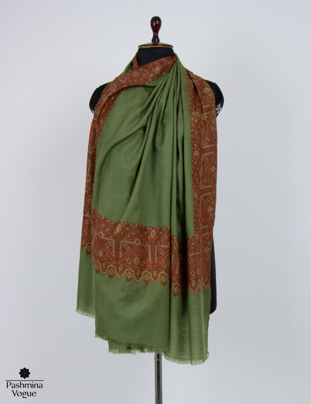 Royal Elegance Green Pashmina Shawl