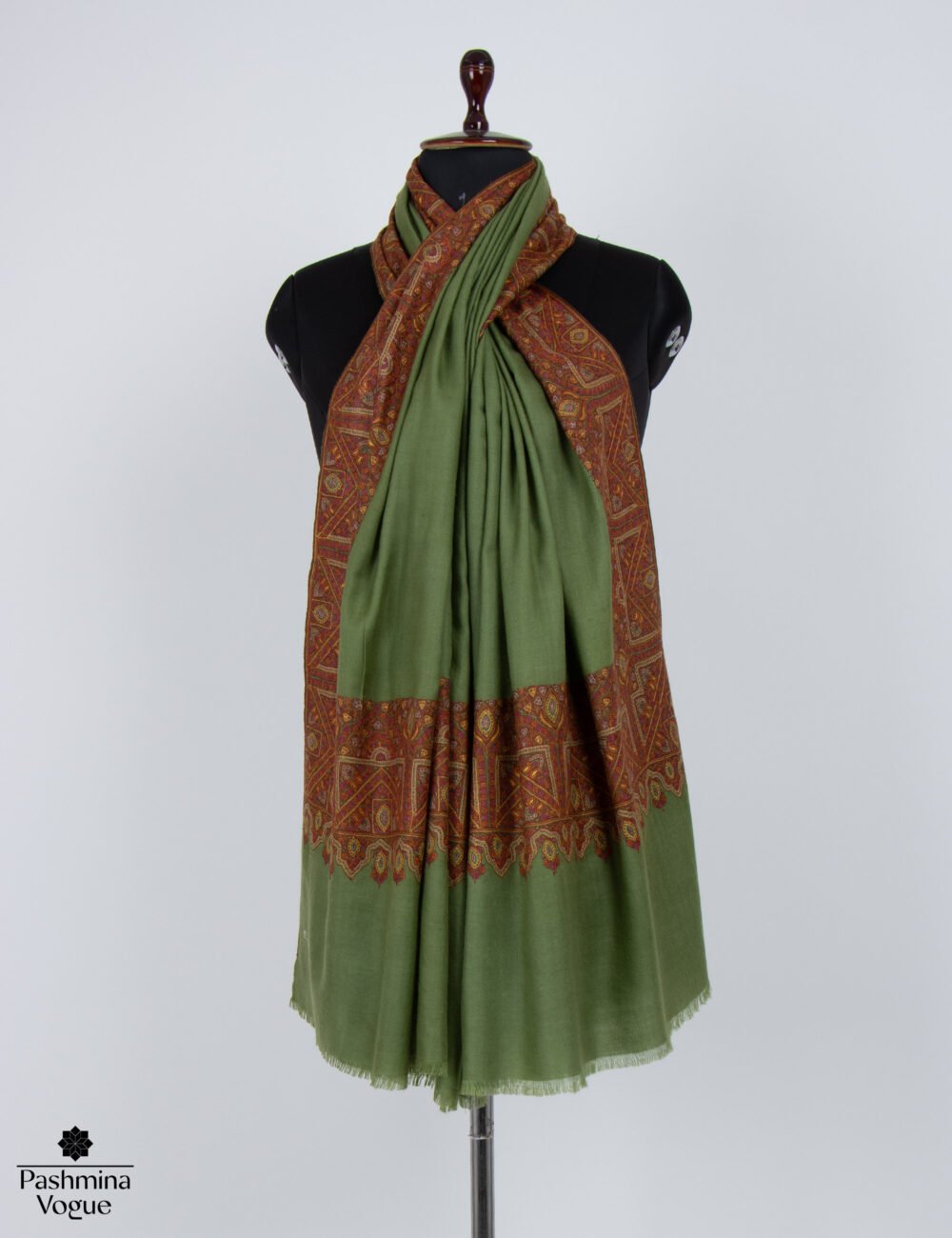 Royal Elegance Green Pashmina Shawl