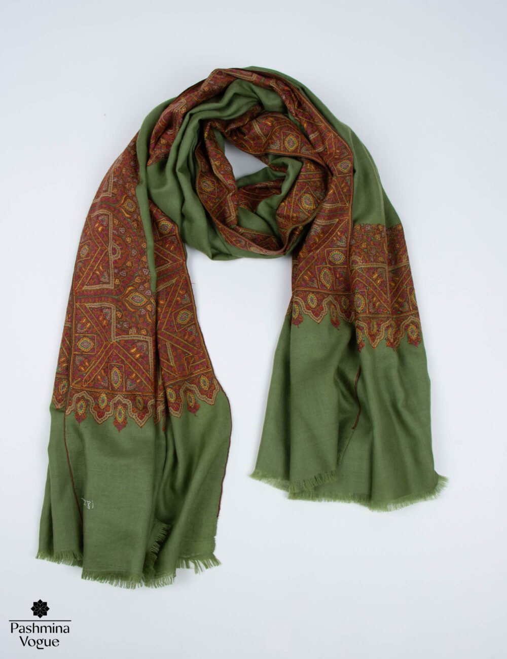 Royal Elegance Green Pashmina Shawl