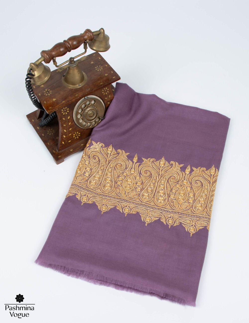 Purple Zari Pashmina Shawl