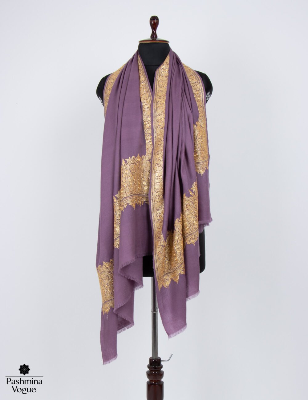 Purple Zari Pashmina Shawl