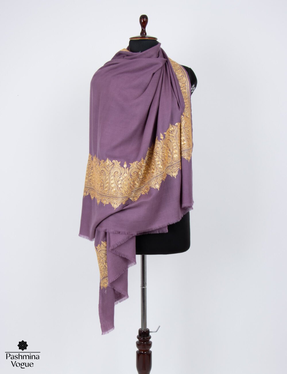 Purple Zari Pashmina Shawl