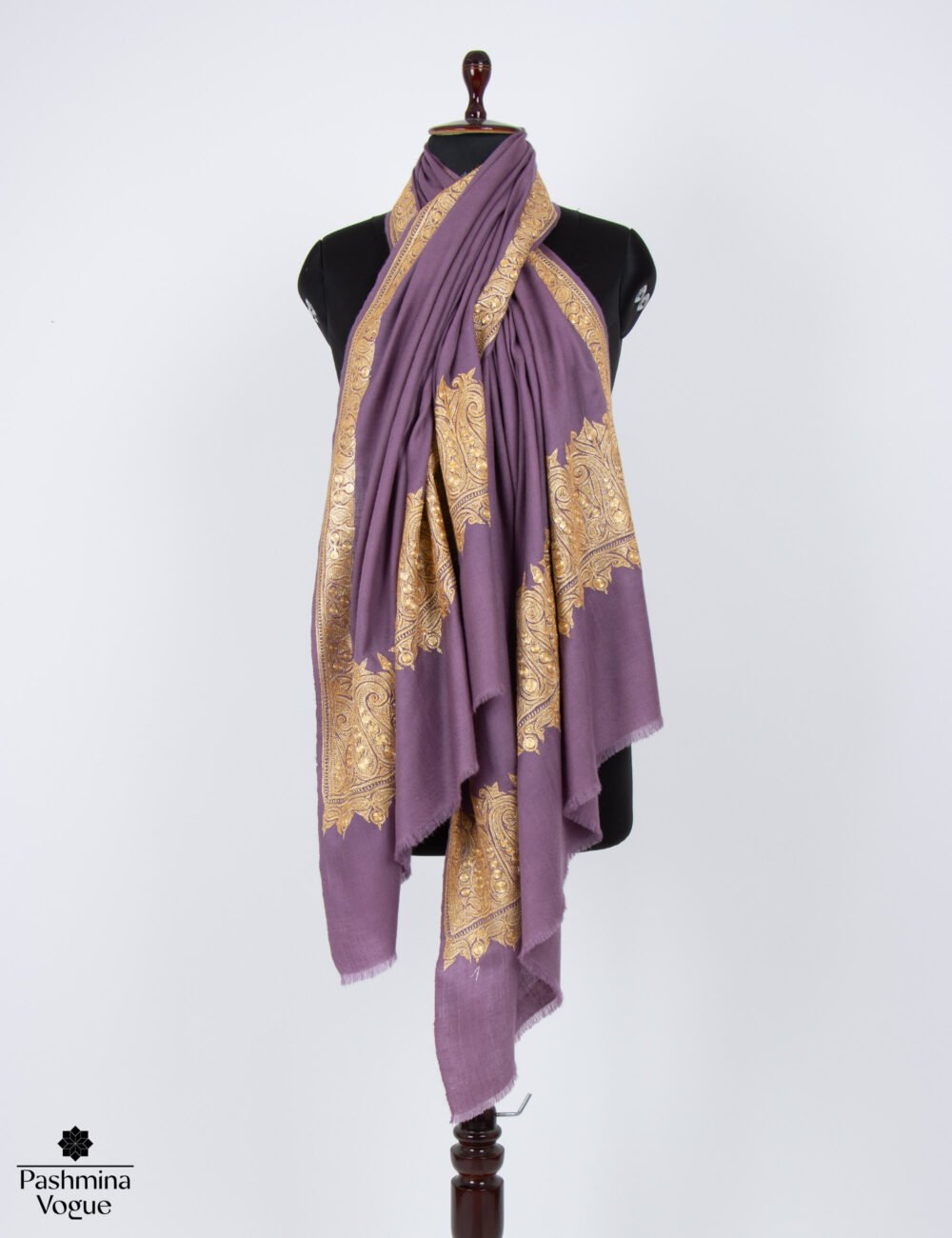 Purple Zari Pashmina Shawl